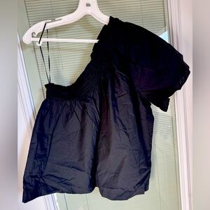 JCrew Black Women's One Shoulder Blouse